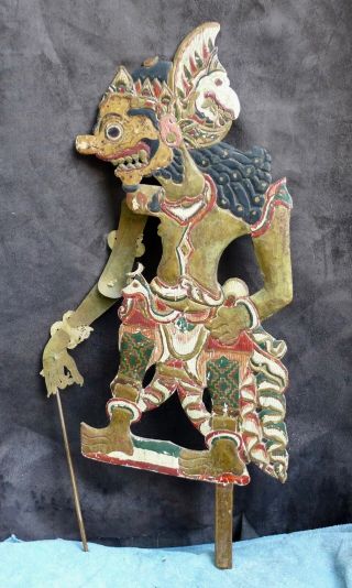 Antique and quality large flat wood Wayang doll,  East Java ca 1920 5