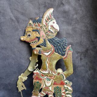 Antique and quality large flat wood Wayang doll,  East Java ca 1920 6