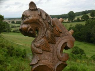 19thc GOTHIC OAK CARVED LION WITH CLAW FOOT CORBEL C.  1870 ' s 4