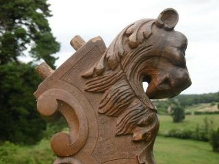 19thc GOTHIC OAK CARVED LION WITH CLAW FOOT CORBEL C.  1870 ' s 8