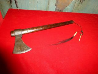 Exc Antique Native American Indian 17 " Trade Tomahawk / Tiger Maple Handle