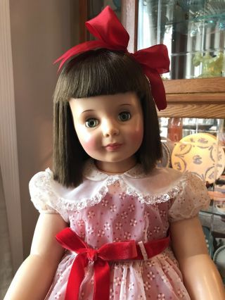 Vintage Ideal 35/36” Brunette Center Part Bob Babyface Patti Playpal Doll