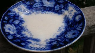 Antique Porcelain Plate Flow Blue England 8 Inches Vilroy & Boch Jardiniere