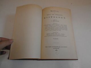 Antique 1872 Medical Book,  Human Histology Vol.  Ii