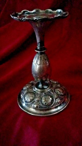 Vintage Silver Plated Candle Stick Holder Made By Elkington & Co In 1859