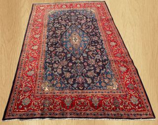 Hand Knotted Antique Persiann Oriental Kashaan Wool Area Rug 10 X 7 Ft