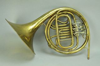 Antique Single French Horn Rare Bohland And Fuchs 1918 (czechoslovakia)