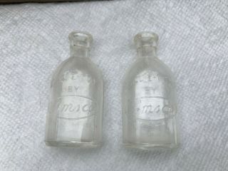 Vintage Small Glass Bottle Doll - E - Toy By Amsco” Dolle Bottle (two)