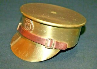 Antique Ww1 George V Trench Art Brass Officers Tommy 