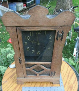 Antique Waterbury Mantel Arts And Crafts / Mission Style Clock Parts