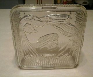 Antique/vtg Federal,  2 Pc Glass Crisper W/etched Vegies