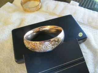 Stunning Antique Victorian Repousse Gold Filled Bangle Bracelet 2
