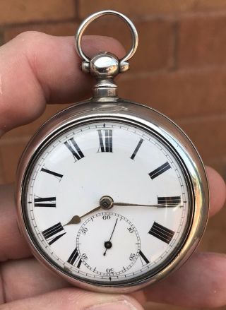 A Gents Early Antique Solid Silver Pair Cased Fusee Pocket Watch,  Birm 1855.