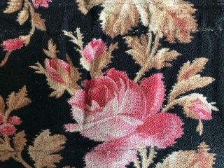 19th Century French Napoleon Iii Linen Cotton,  Pink Floral C1870 222