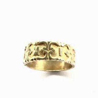Antique 9ct Cased Gold Ornate Mizpah Ring Size O Us 7.  25 Gift Boxed