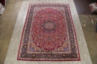 Traditional Oriental Rug Hand - Knotted Wool Collectible Home Decor Carpet 10 x 13 2