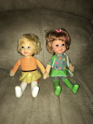 2 Small Talk Vintage Talking Talkin Twin 1970 Mod Dolls By Mattel