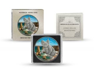 Australia 2018 1$ Australian Koala 1 Oz Colouring Antique Finish Silver Coin 4