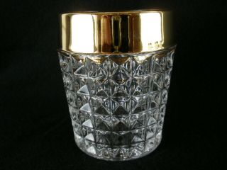 Rare Antique BACCARAT Crystal Glass Set 5 x Whiskey Tumbler w/ Wide Gold Band 7