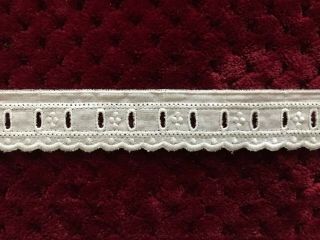 Vintage French Embroidered Lace Edging 2 Yards 9 " By 1 "