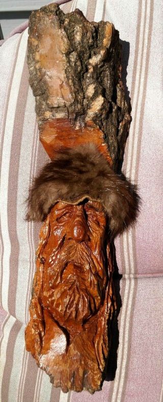Hand Carved Folk Art Wood Spirits Cottonwood Bark 1800s Mountain Man Scene 2018