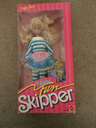 Nib Vintage 1987 Teen Fun Skipper Party Teen Doll Barbie 5899 Mattel