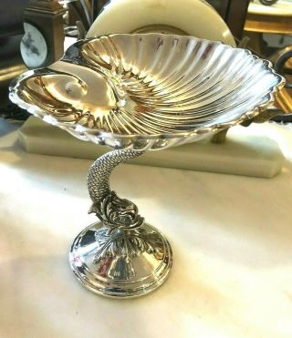 Vintage Reed And Barton Silverplated Serving Dish Dolphin 669
