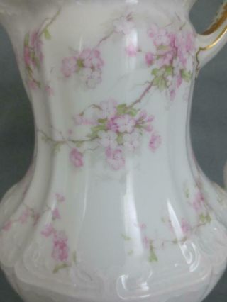 Antique HAVILAND & CO.  Limoges France TEAPOT/ COFFEE POT with PINK FLOWERS 2