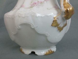 Antique HAVILAND & CO.  Limoges France TEAPOT/ COFFEE POT with PINK FLOWERS 8