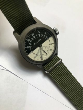 Vintage Bulova Military Ww2 Type A - 11 10akcsh Nickel Case Wrist Watch