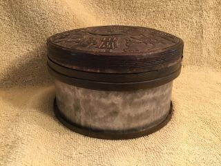 Vintage Chinese Metal With Wood Lid Box 5