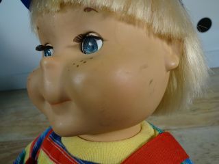 Vintage My Buddy Plush Doll Playskool Blonde Hair Blue Eyes w/ Hat Shoes & Box 4