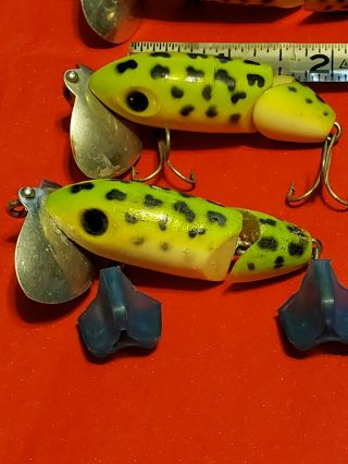 3 Vintage Fred Arbogast Jitterbug Jointed Fishing Lures 2