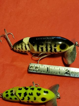 3 Vintage Fred Arbogast Jitterbug Jointed Fishing Lures 5