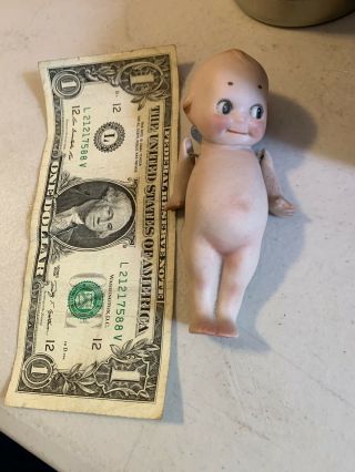 Antique German Bisque Rose O’neill Kewpie Doll Jointed Arms - 4” Tall