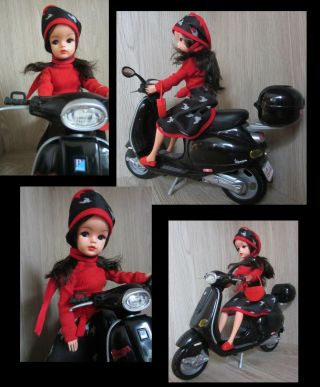 Vintage Sindy doll,  Pedigree,  with motorcycle 2