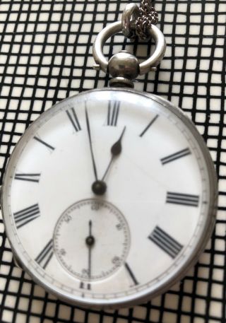 Antique Silver Pocket Watch.  Running With Key