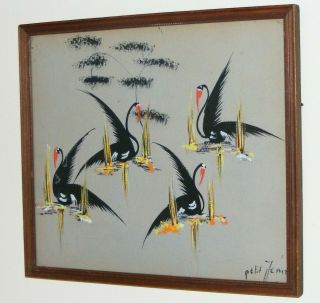 Late 19th - 20th C French Oil Painting Of Birds By Petit Jean Petitjean