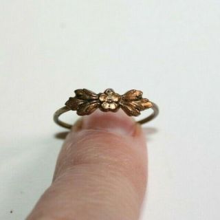Antique Georgian/ Victorian Gilt Metal Flower Spray Ring