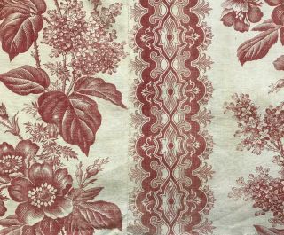 Fragment 19th Century French Toile De Jouy,  Wild Roses & Lilac 220