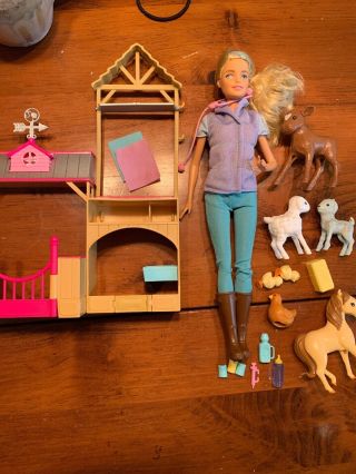 Mattel Barbie Farm Vet Doll And Playset
