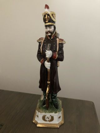 Antique Capodimonte Di Pietro Porcelain Napoleon Soldier Figurine
