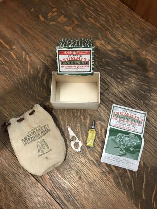 Vintage Pflueger Summit No.  1993 - L Box Bag Wrench Grease & Paperwork (no Reel)