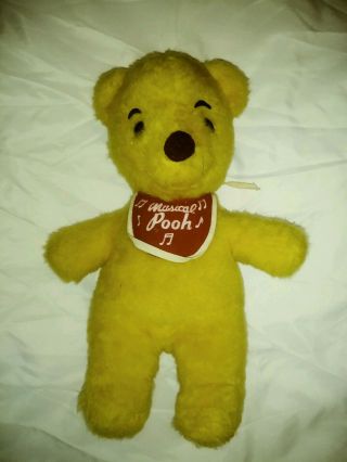 Antique Vintage Winnie The Pooh Plush Stuffed Toy Musical 12 Inches
