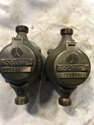 2 Vintage Antique Steampunk Rockwell Water Meters