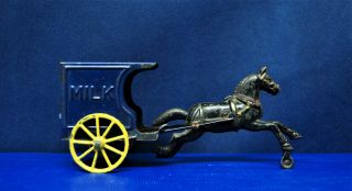 Antique Tin Milk Wagon With Vintage Cast Iron Horse – Wilkins And ?