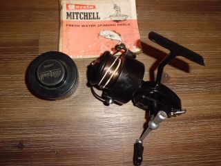 Vintage Garcia Mitchell 300 Spinning Reel W/ Spare Spool & Brochure - France