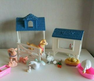 Set (2) Barbie Stable Friends Families Magical Pets Mommies Babies Farm Pig Lamb