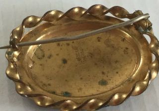 Antique Victorian Yellow Metal Mourning Brooch - In Memory of My Dear Mother 3