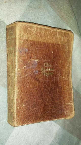 Antique Book Arabian Nights Tales Brown Leather - Trans By Richard Burton